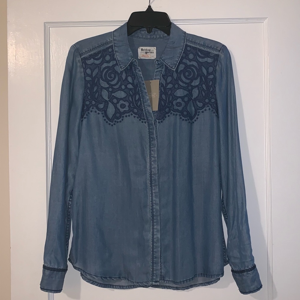 Anthropologie Denim Button Up